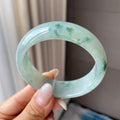 宽版轮胎镯   细糯种飘花宽版轮胎镯59圈    天然缅甸A货翡翠（yc421301）