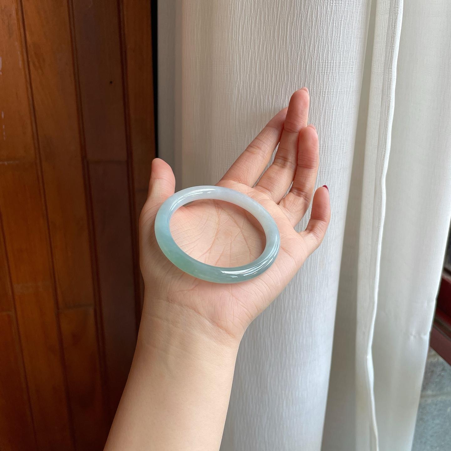 糯冰半山半水翡翠美人条手镯（54.2mm）（yc302144）