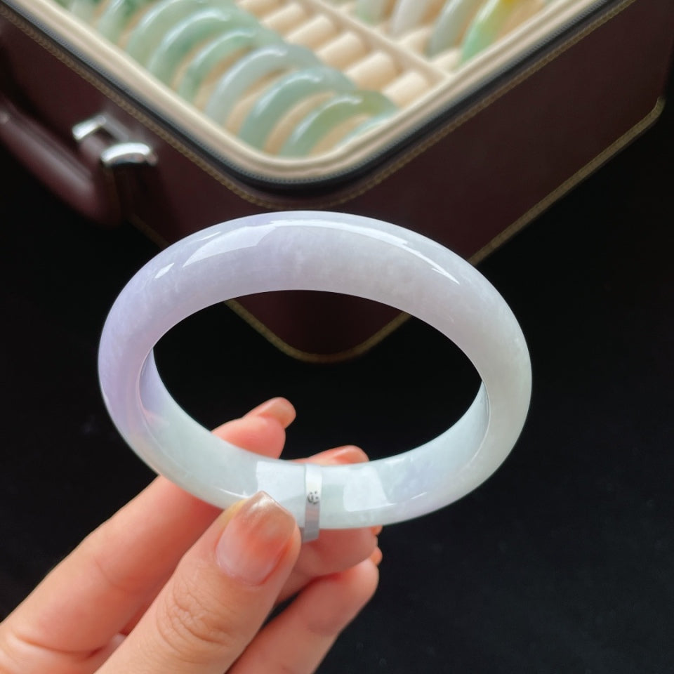 细糯种紫罗兰正圈翡翠手镯（59mm）（yc017378）