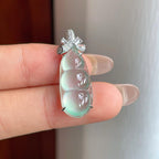 18k金镶冰种晴底翡翠豆子（yc244874）