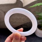 糯化无色翡翠圆条手镯（54.8mm）（TF06240001）