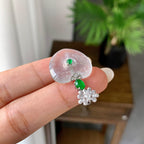 18K金钻镶冰种雪花棉爱心吊坠（yc248217）