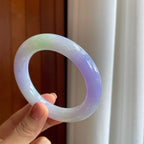 细糯冰紫罗兰翡翠圆条手镯（56mm）（yc274641）