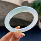 糯冰种飘花圆条手镯56.2圈        天然缅甸A货翡翠（yc452171）