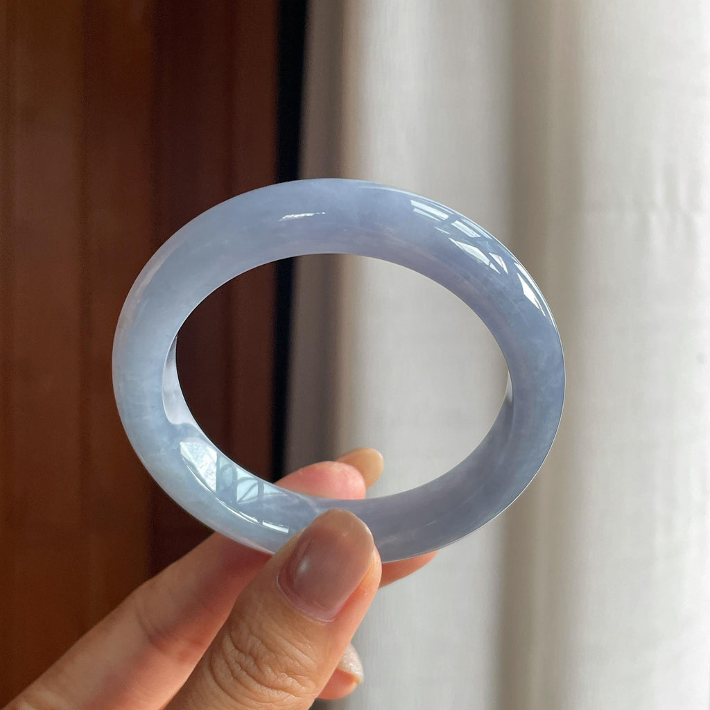 糯冰紫罗兰翡翠平安镯(53.5mm)（yc423150）