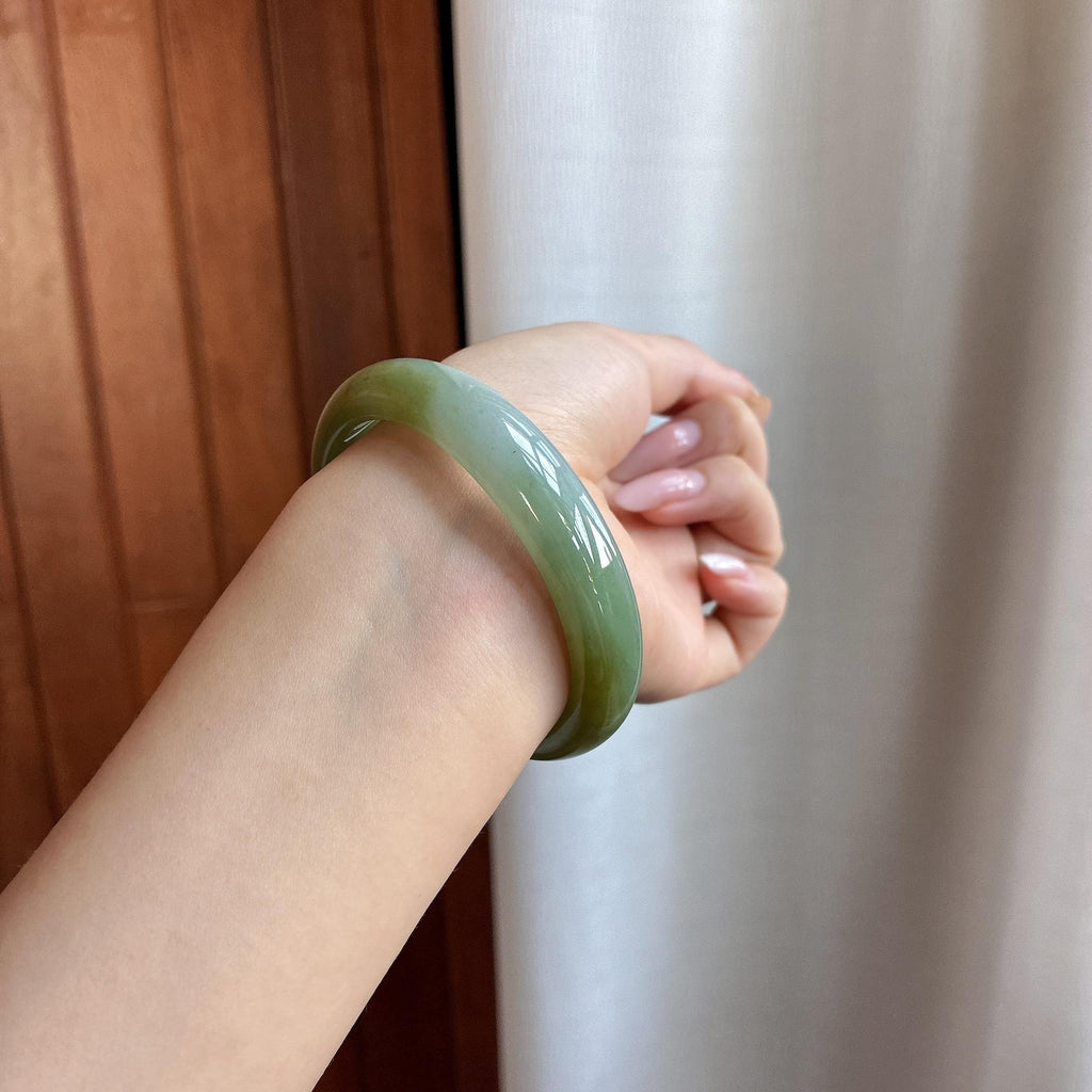 糯冰黄翡特色贵妃镯 55圈（yc782173）