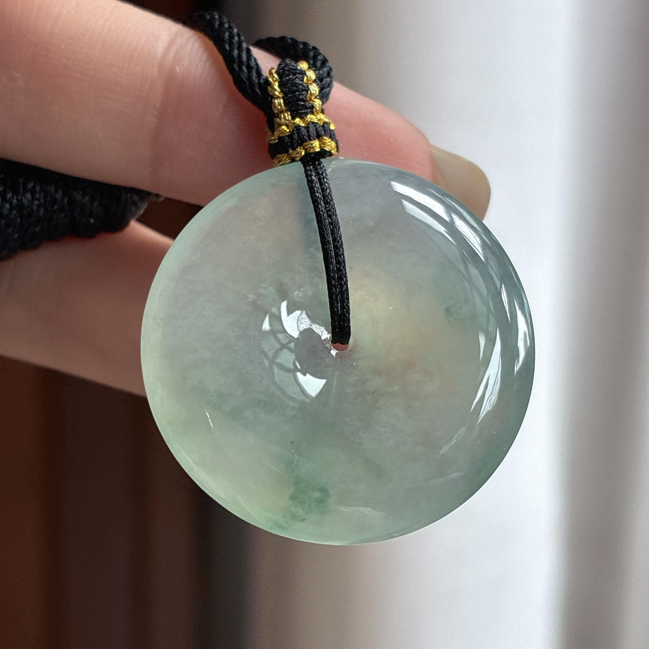 糯冰晴底平安扣 天然缅甸A货翡翠（yc459884）