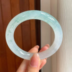 冰种飘花翡翠圆条手镯（56.4mm)（yc342950）