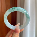 糯冰种飘花翡翠平安镯（56mm）（yc302164）