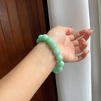 糯冰果绿底翡翠珠串手串（yc246171）