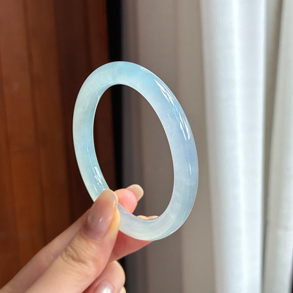 Vòng tay quý phi đáy xanh băng chủng 54 vòng Ngọc phỉ thúy tự nhiên Myanmar loại A (yc450819)