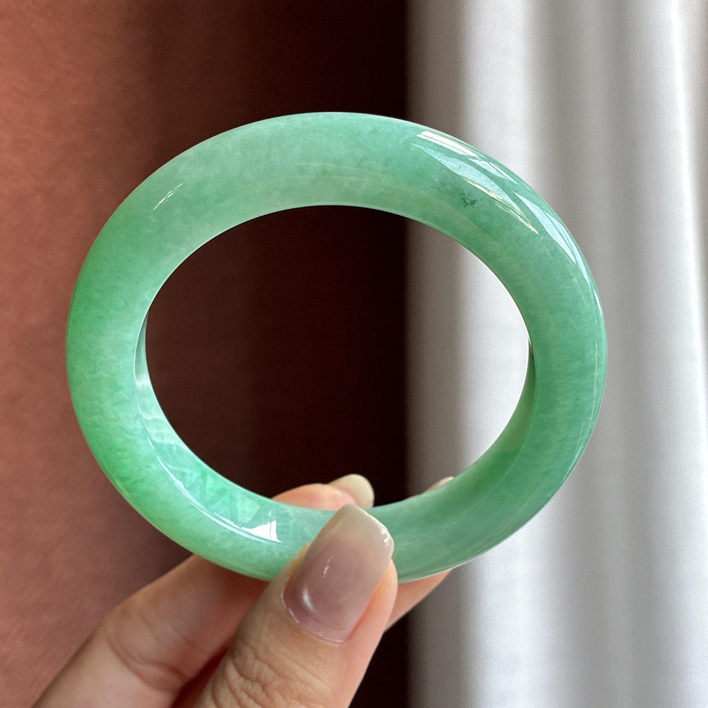 糯冰果绿正圈平安镯 56圈（yc733061）
