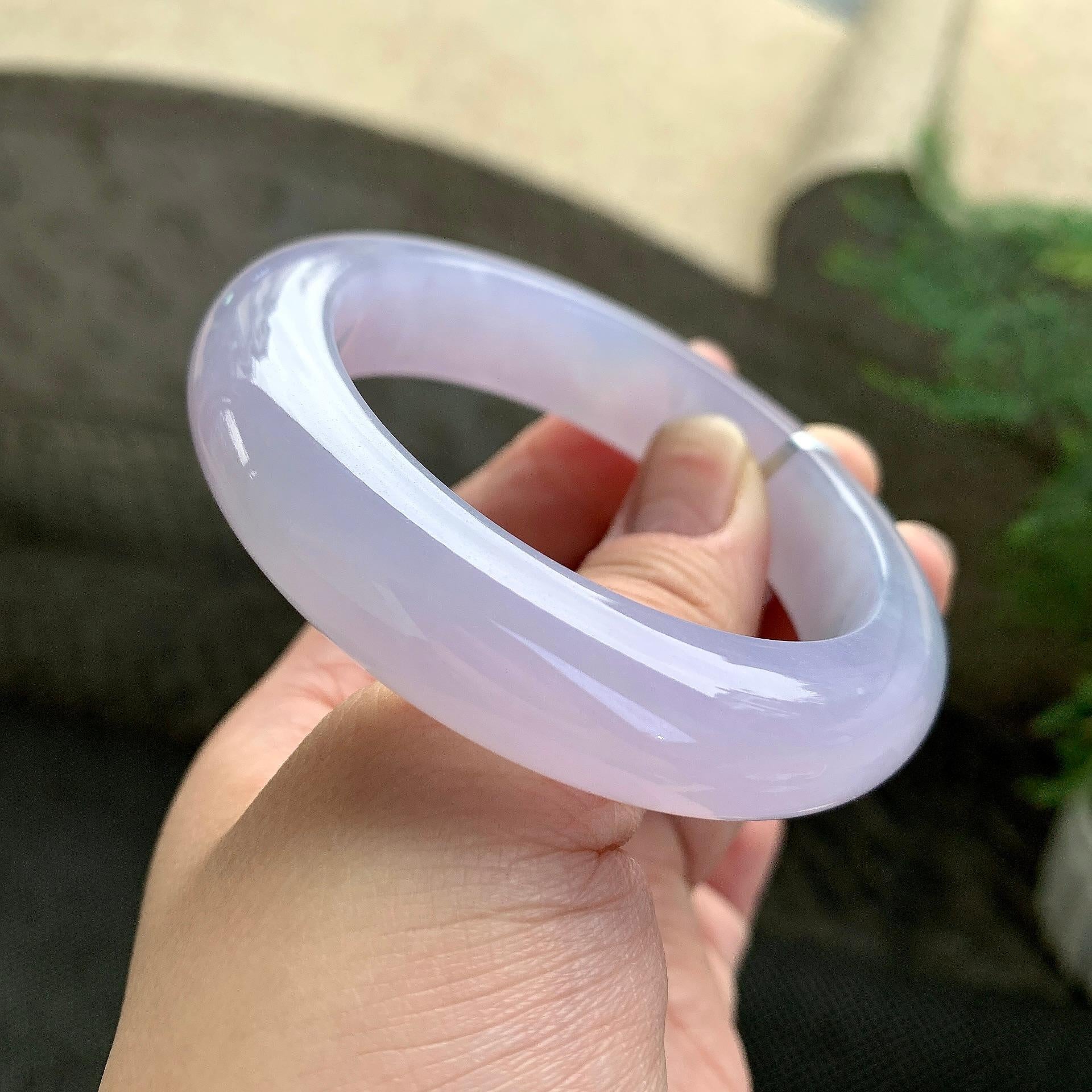 糯冰种紫罗兰平安镯（53.4mm）（yc261146）