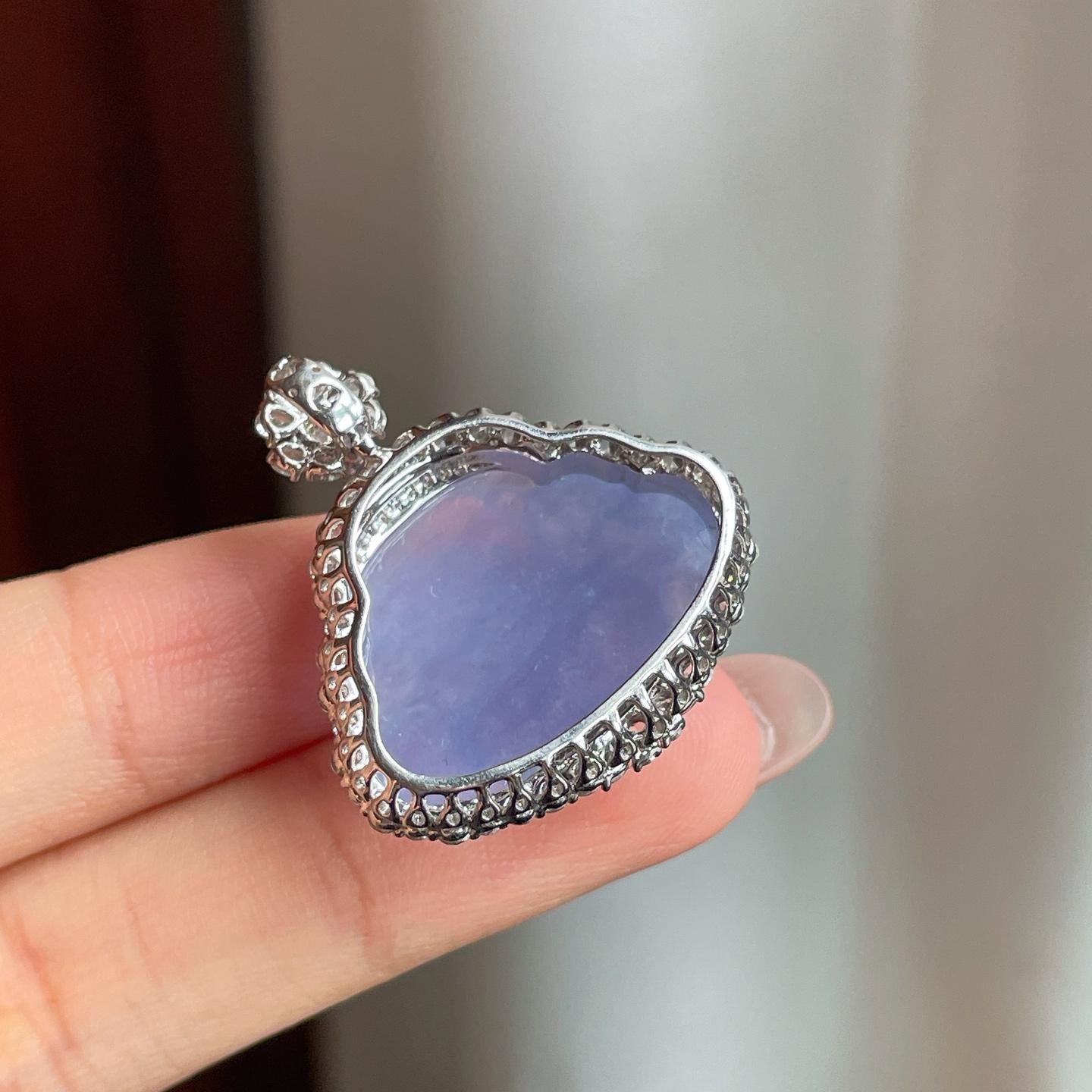 18k金钻镶冰种紫罗兰翡翠佛公挂件（yc182150）