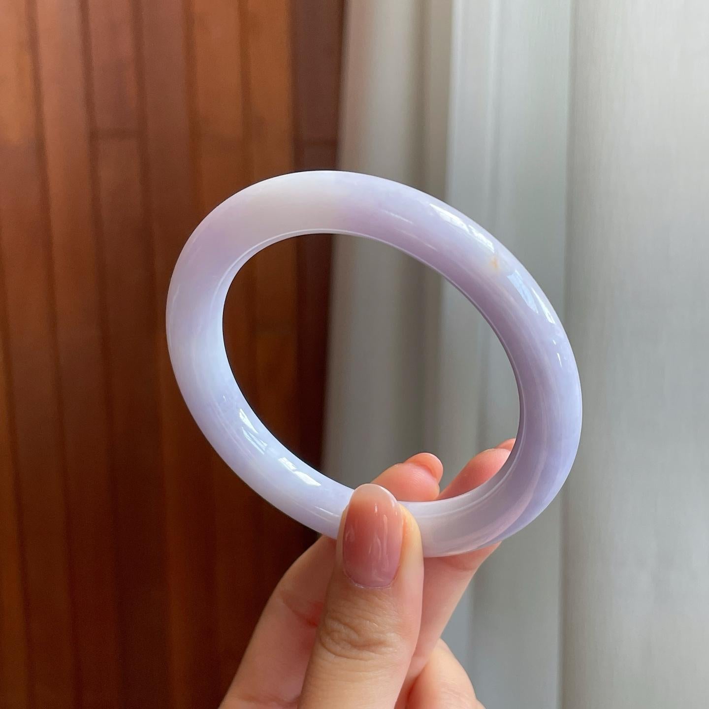 糯冰紫罗兰翡翠圆条手镯（56.5mm)（yc323239）