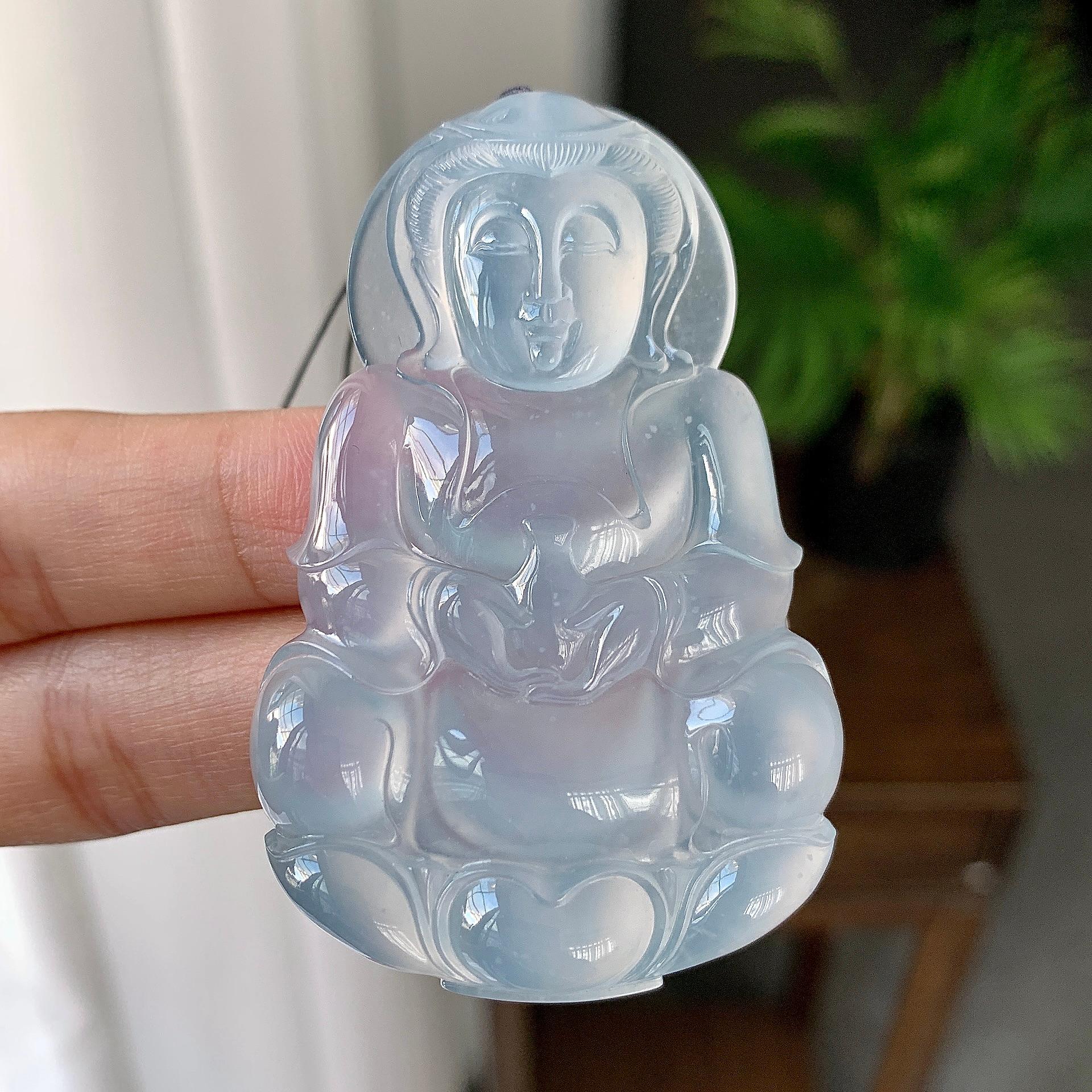 冰种无色观音挂件（yc246704）