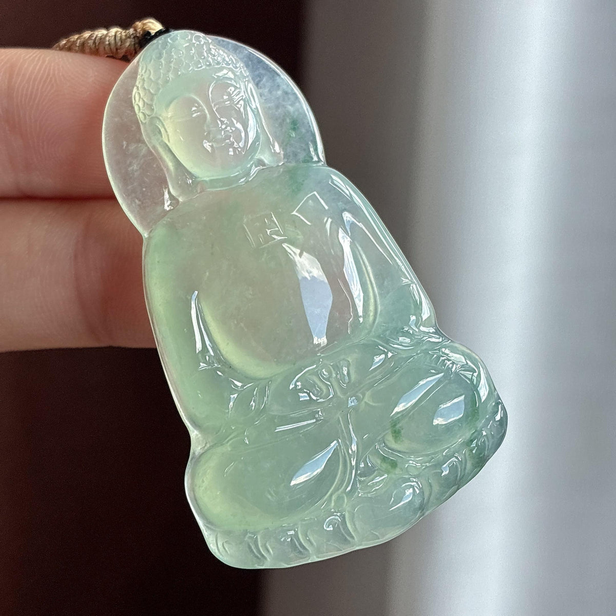 冰种晴底起光飘花大日如来挂件（yc755164）
