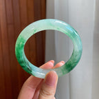 冰种飘花翡翠平安镯（57.2mm)（yc323913）