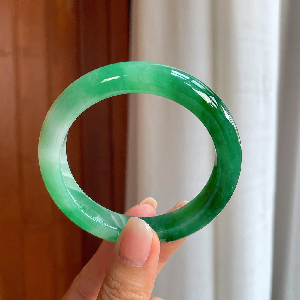 糯冰满圈辣色翡翠平安镯（57.5mm）（yc400197）