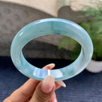 细糯种蓝底飘花平安镯（57.7mm）（yc200972）