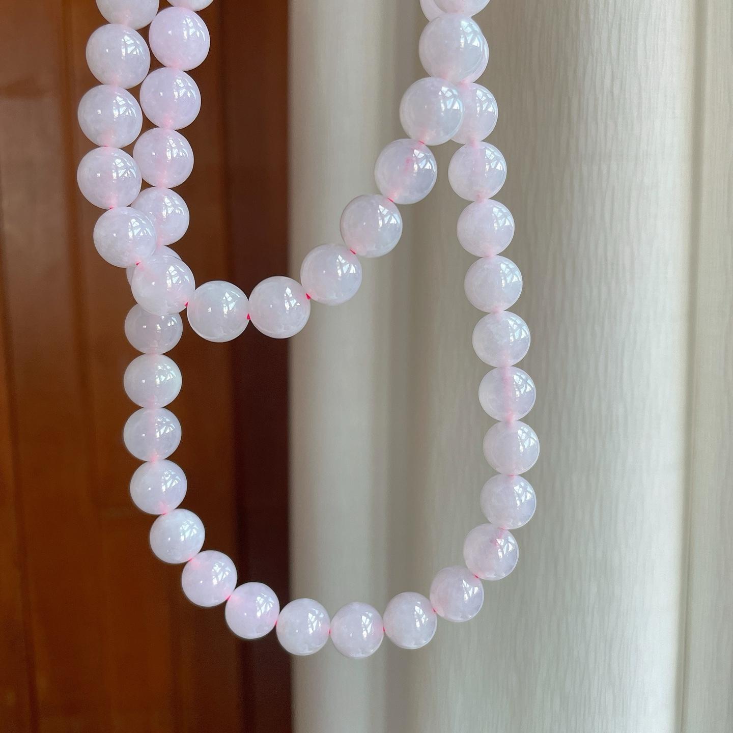 糯冰淡春底翡翠珠串项链（yc257271）