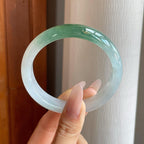 糯冰带色翡翠平安镯（59.5mm）（yc282557）
