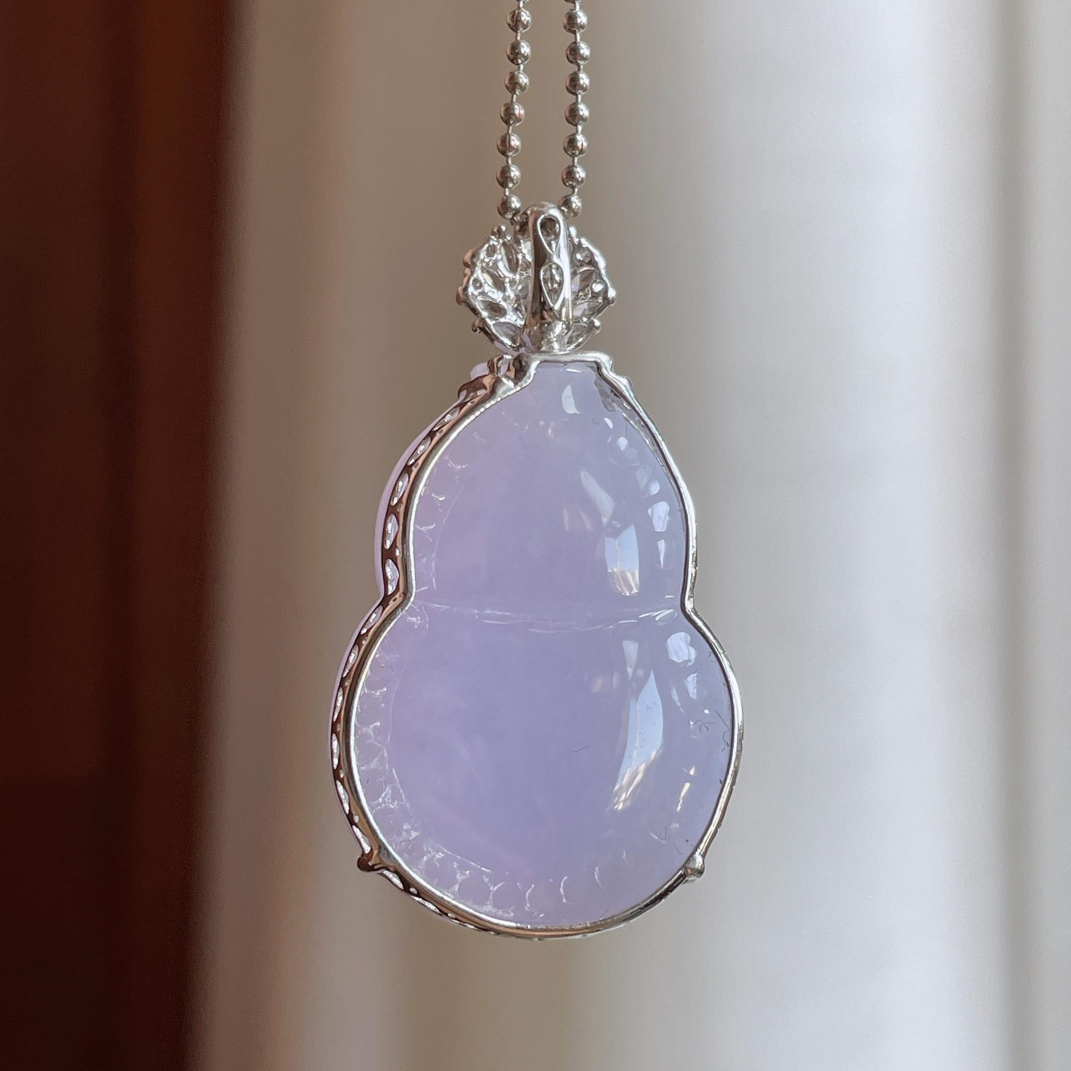 18k金钻镶糯冰紫罗兰翡翠葫芦（yc288133）