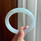 糯冰淡春底翡翠平安镯（57mm）（yc333076）
