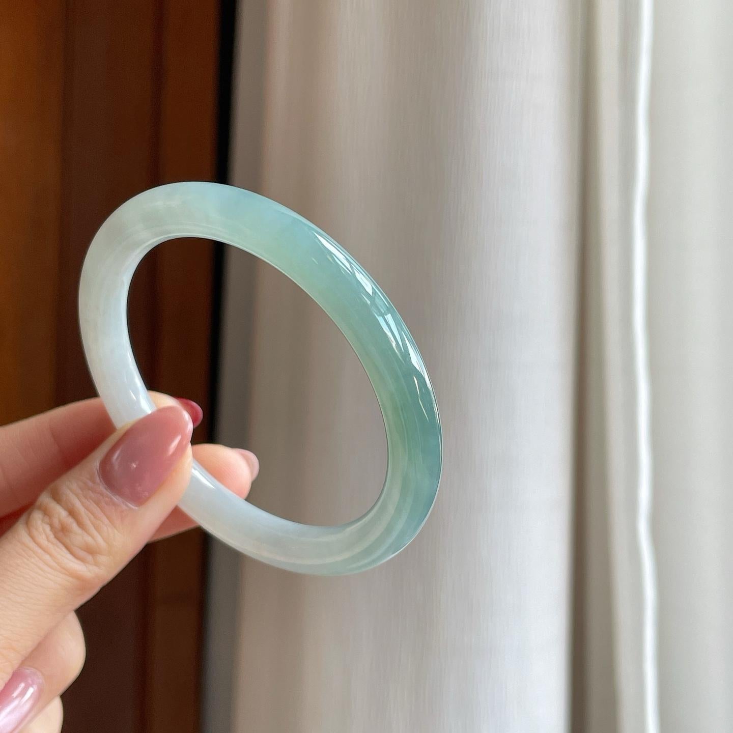 糯冰半山半水翡翠美人条手镯（54.2mm）（yc302144）