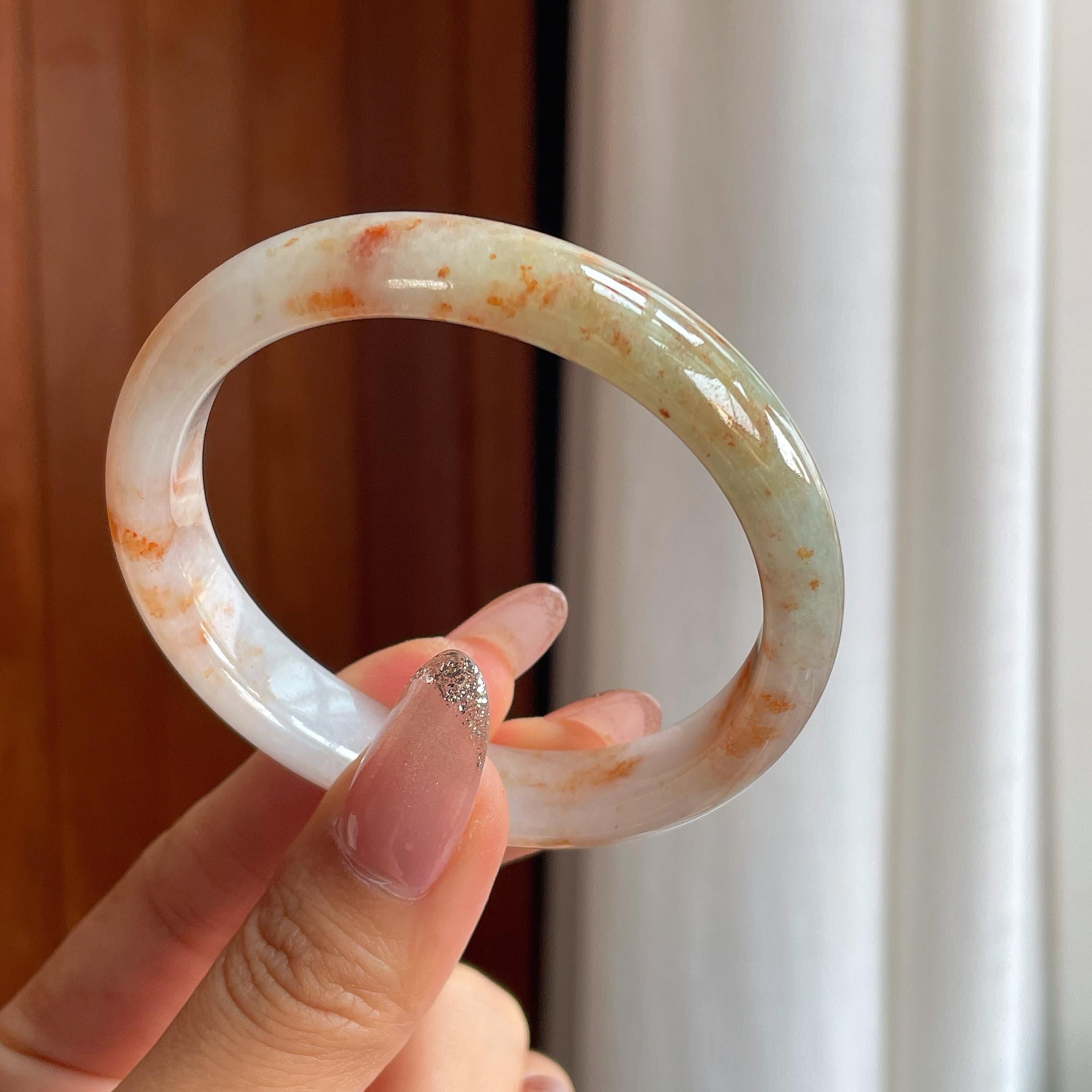 糯冰红翡特色翡翠贵妃镯（55.5mm）（yc354248）