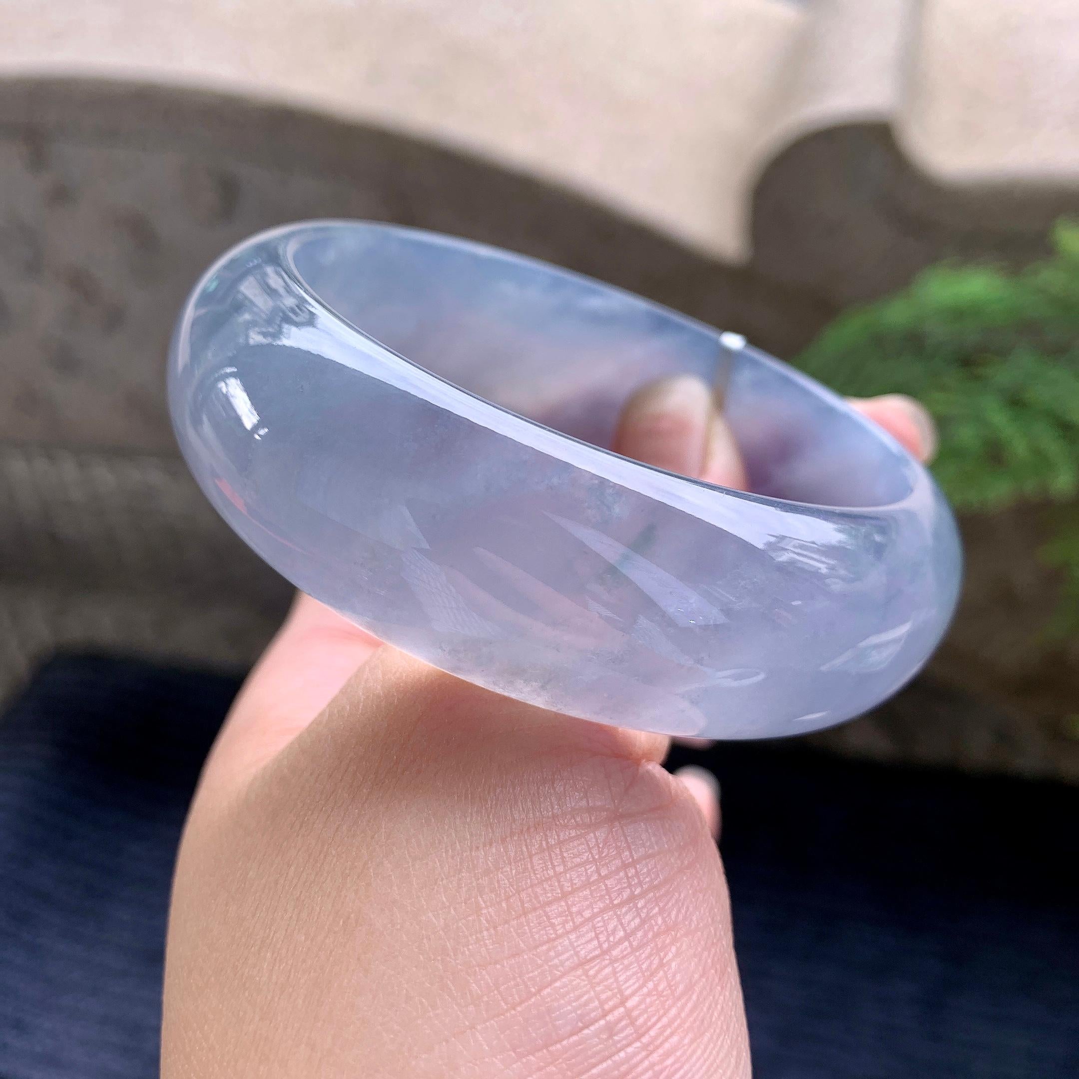 冰种紫罗兰宽版轮胎手镯（58.6mm）（yc252993）