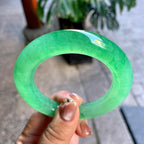冰种翠绿圆条手镯（56.2mm）（yc276222）