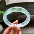 冰种飘花小宽版轮胎手镯（58mm）（yc253748）