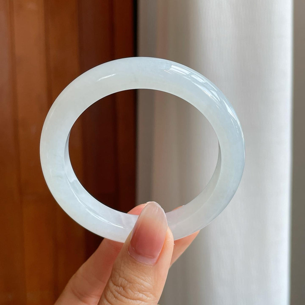 糯冰无色翡翠平安镯（53.7mm）（yc311406）