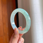 冰种飘花翡翠平安镯（55.7mm)（yc374180）