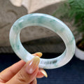 细糯种飘花正圈平安镯57.2圈          天然缅甸A货翡翠（yc460642）