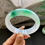 糯冰种飘绿宽版轮胎手镯（56mm）（yc264512）