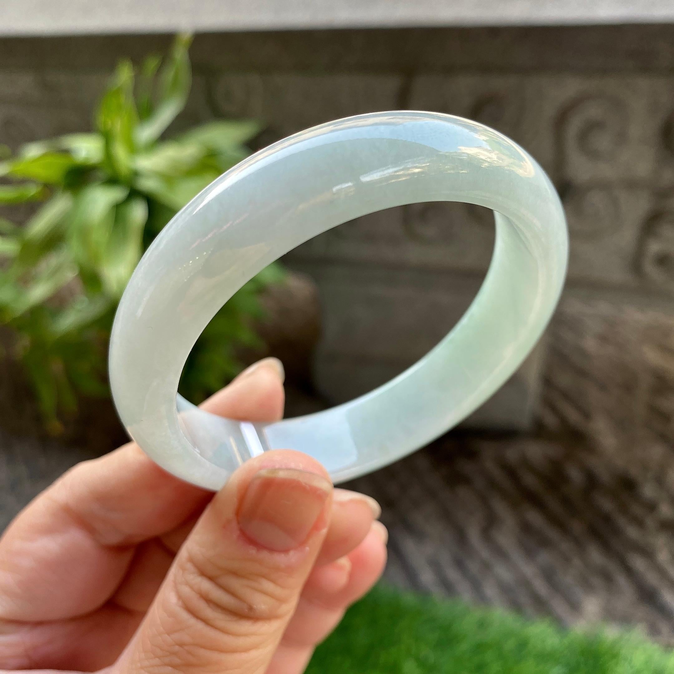 细糯种淡晴底平安镯（56.8mm）（yc311873）
