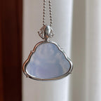 18k金钻镶糯冰紫罗兰翡翠佛公（yc263544）