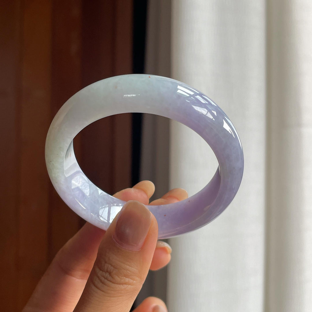 糯冰紫罗兰翡翠平安镯(52.3mm)（yc415371）
