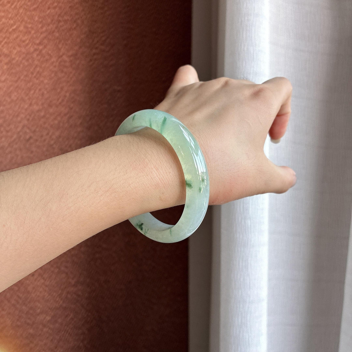 糯冰飘花正圈平安镯 59圈（yc728455）
