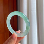 冰种蓝晴底翡翠圆条手镯（54.8mm）（yc407666）