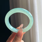 冰种晴绿底翡翠平安镯（52.5mm）（yc361648）