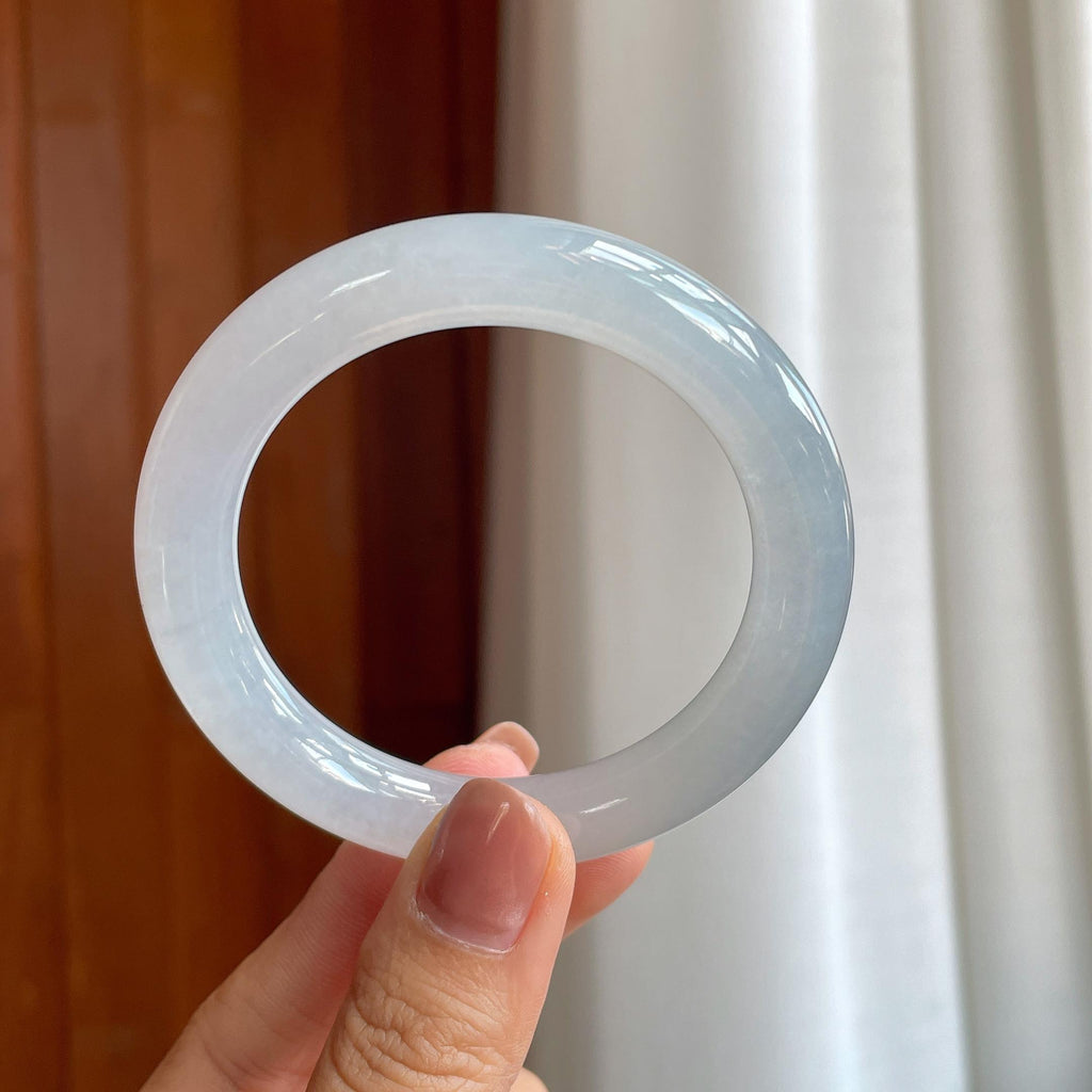 冰种圆条翡翠手镯（52mm）（yc286196）