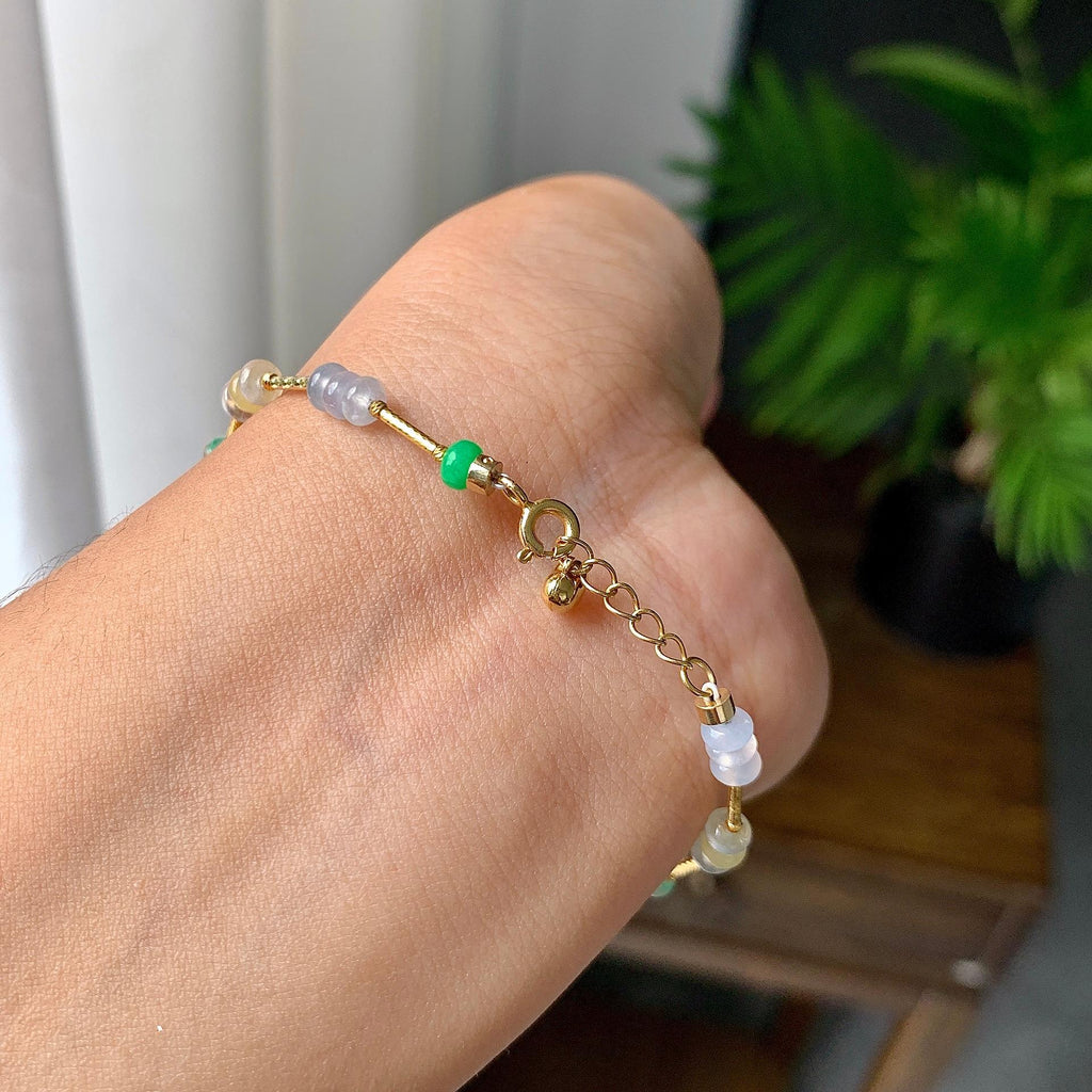 糯冰种多彩算盘珠手链（yc207283）