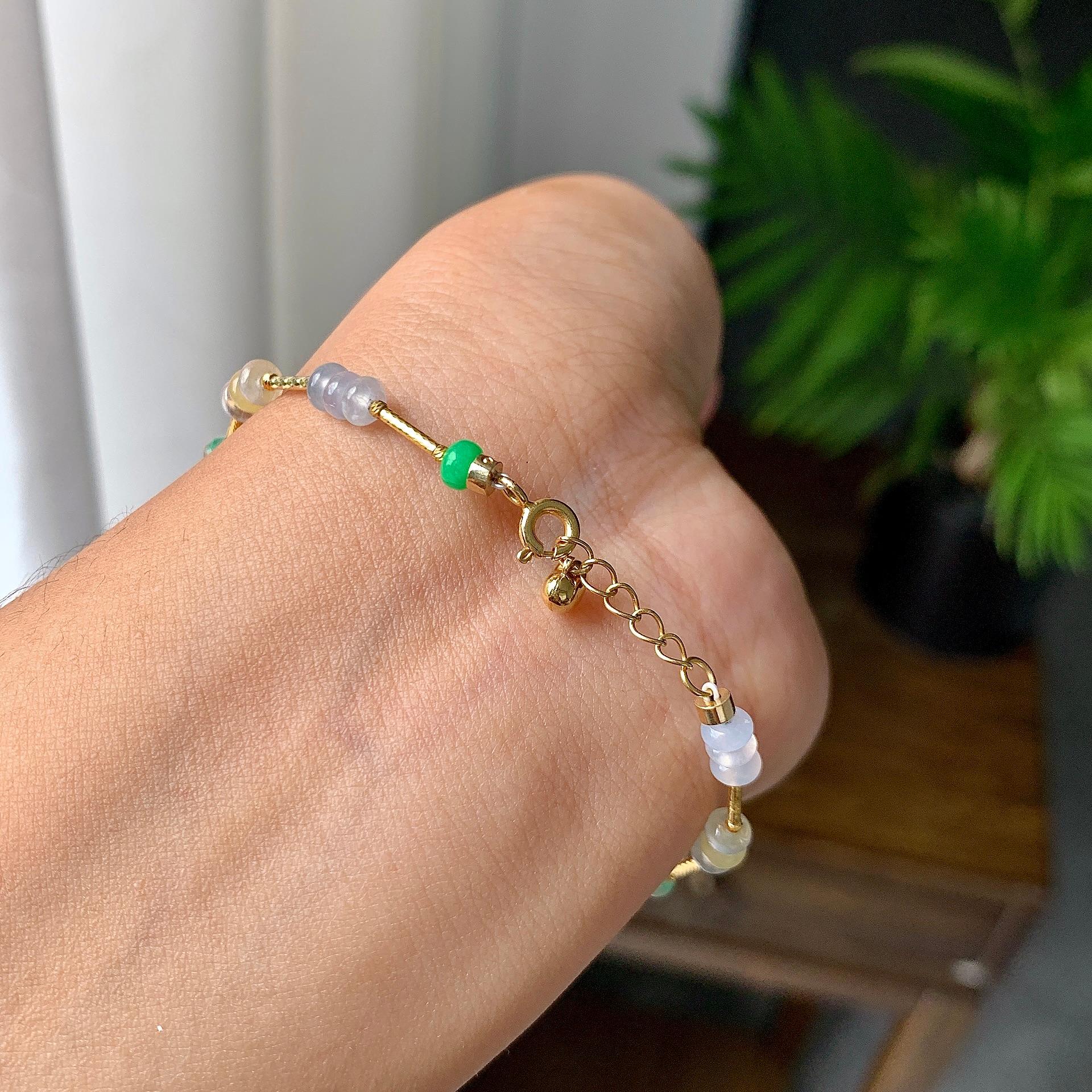 糯冰种多彩算盘珠手链（yc207283）