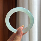 冰种淡底色翡翠圆条手镯（54mm）（yc420178）