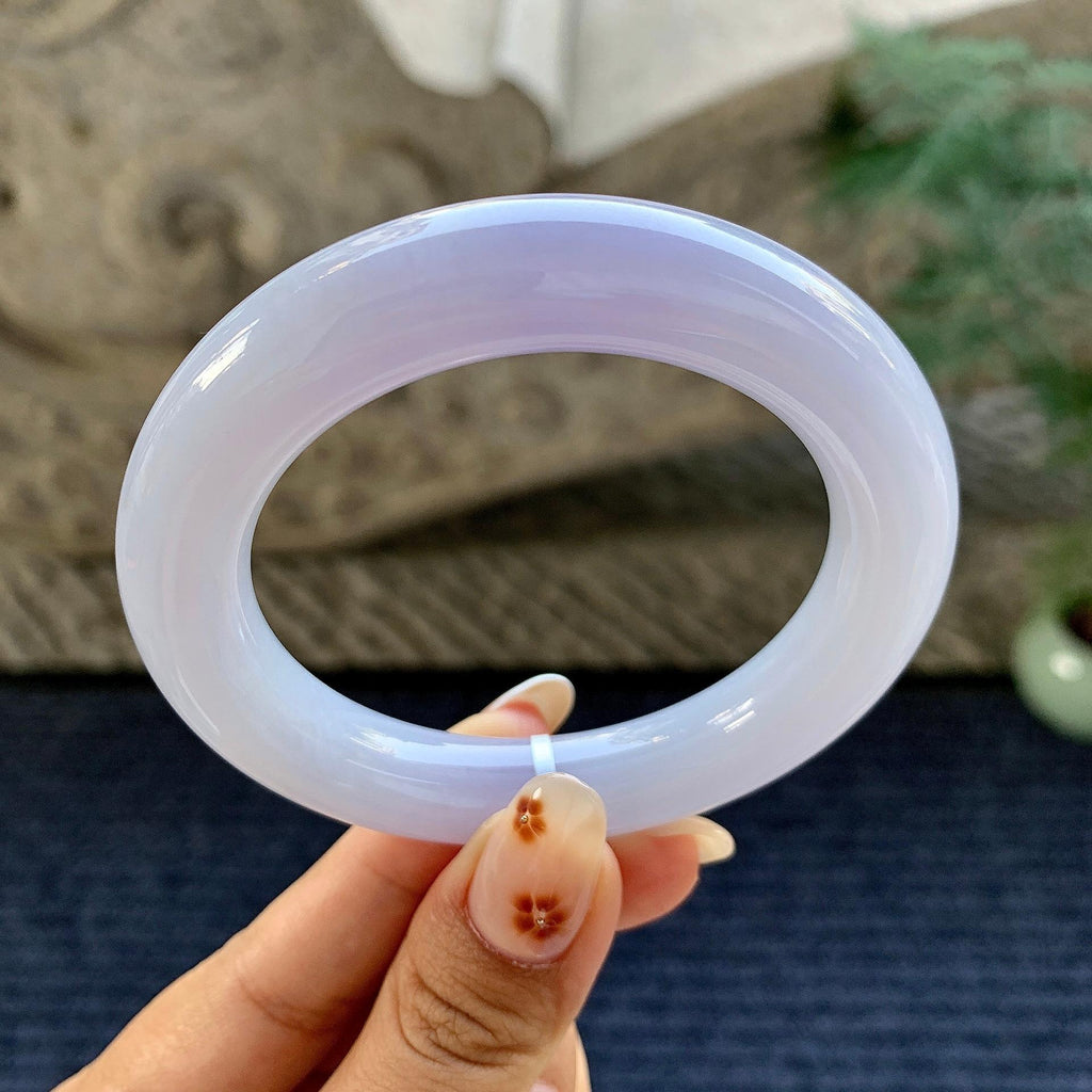 细糯种淡紫罗兰圆条手镯（53.4mm）（yc243437）