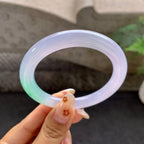 糯冰种春彩圆条手镯（54.2mm）（yc272778）