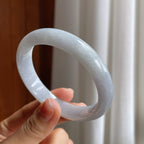 糯冰淡底色翡翠平安镯（57.6mm）（yc216052）